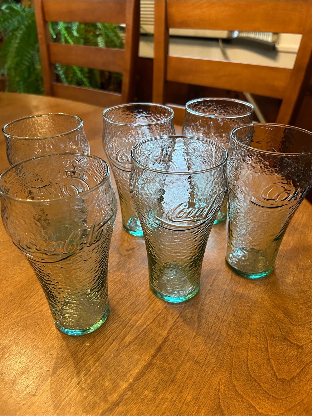Vintage Coca Cola Light Aqua Textured Drinking Glasses - Set of 6